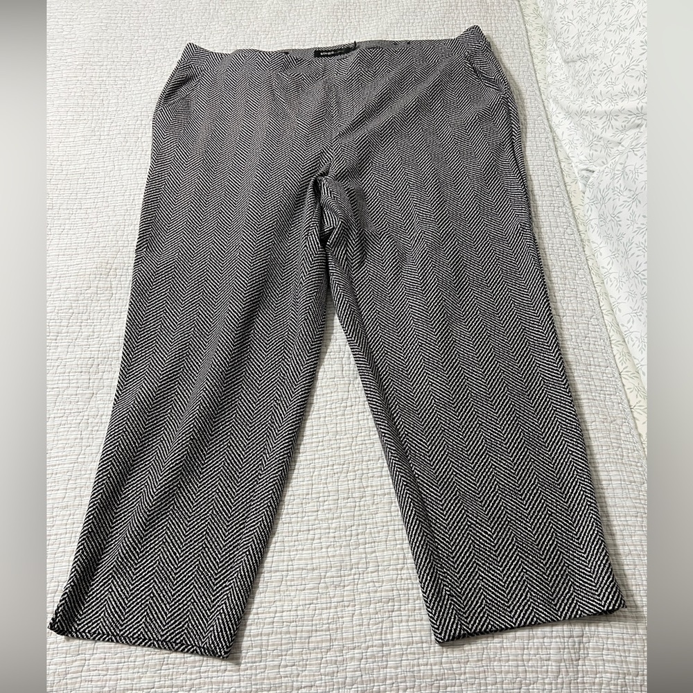 Torrid Black and White Herringbone Tapered Pants